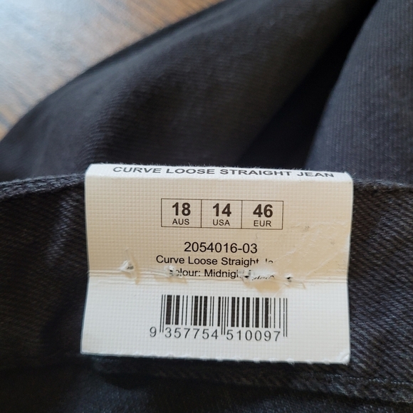 Cotton:On Curve Loose Straight Leg Jeans in Black Size Women's 14 NEW with Tags - Picture 12 of 14